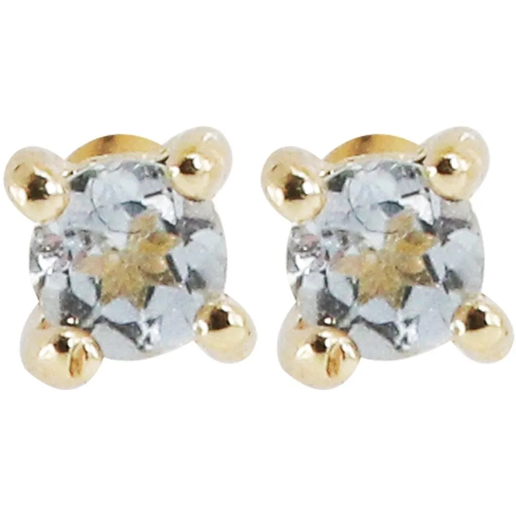 Oval White Topaz Earrings 3mm