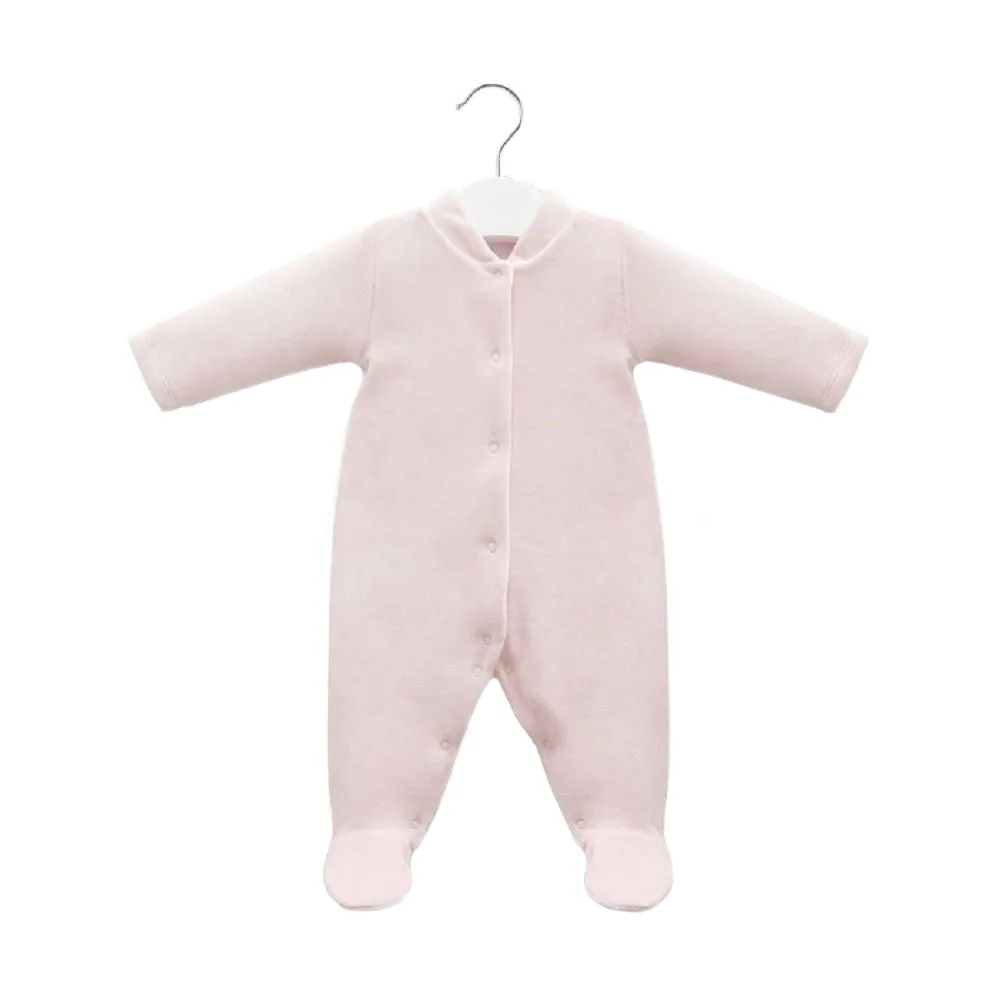 Pink Velour Coverall | Baby Girl