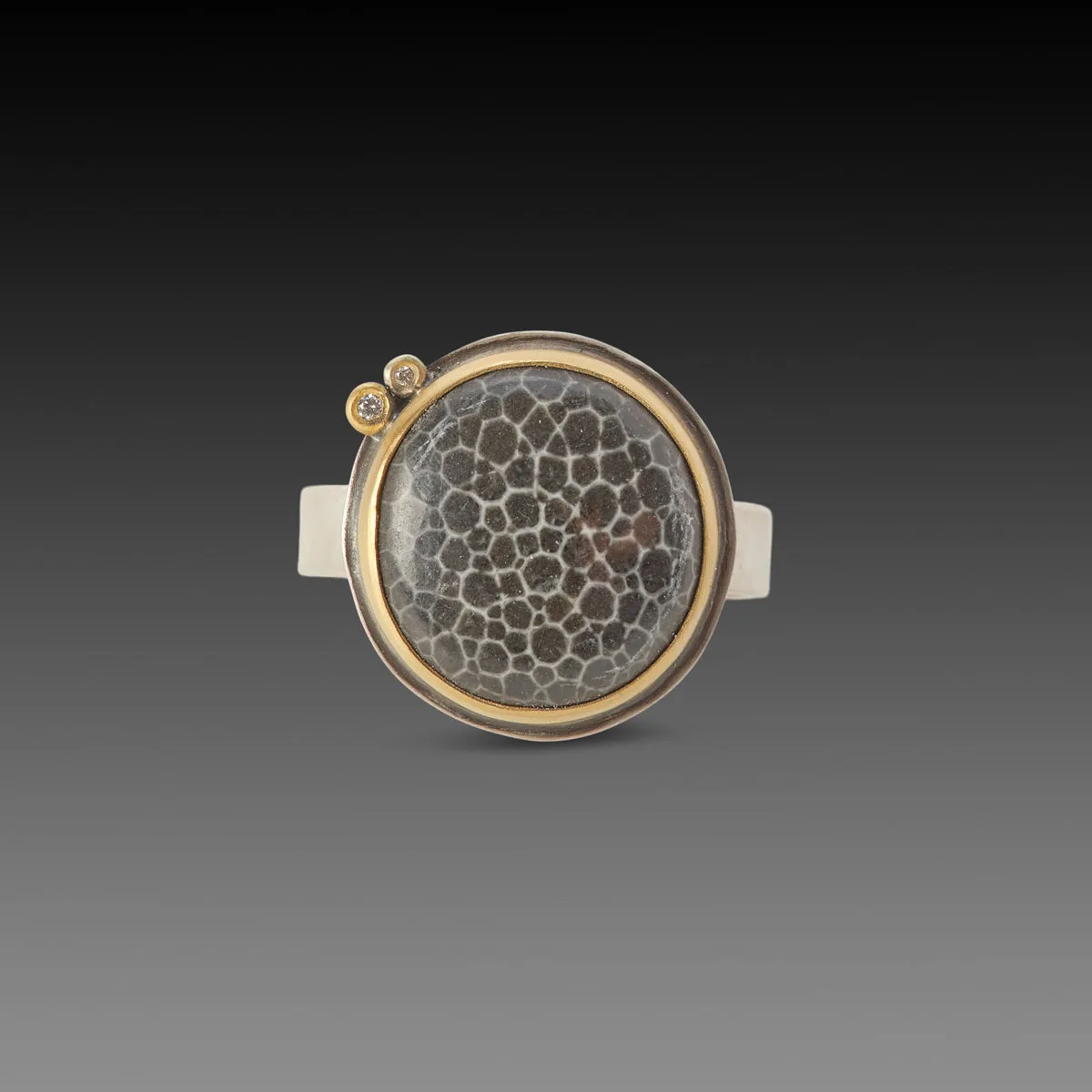Round Bryozoan Fossil Ring