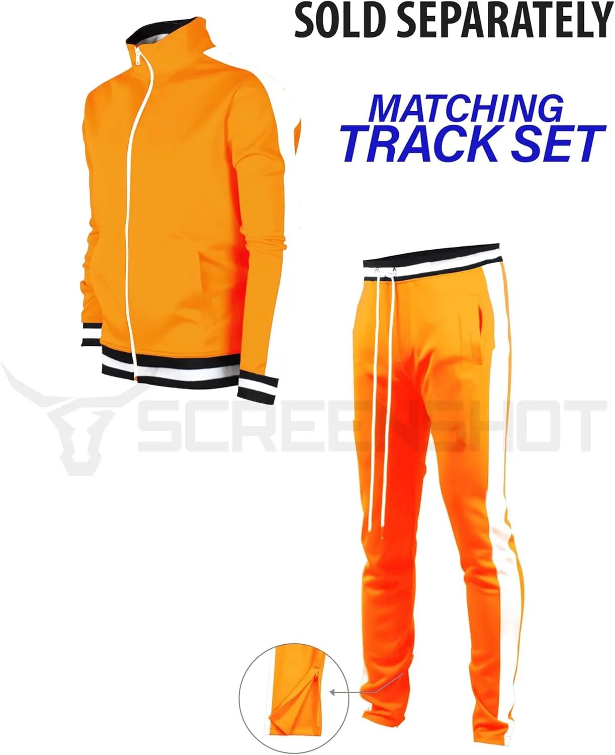 SCREENSHOT Mens Urban Hip Hop Premium Track Jacket - Slim Fit Side Taping Sportswear Urbanwear Streetwear Fashion Top