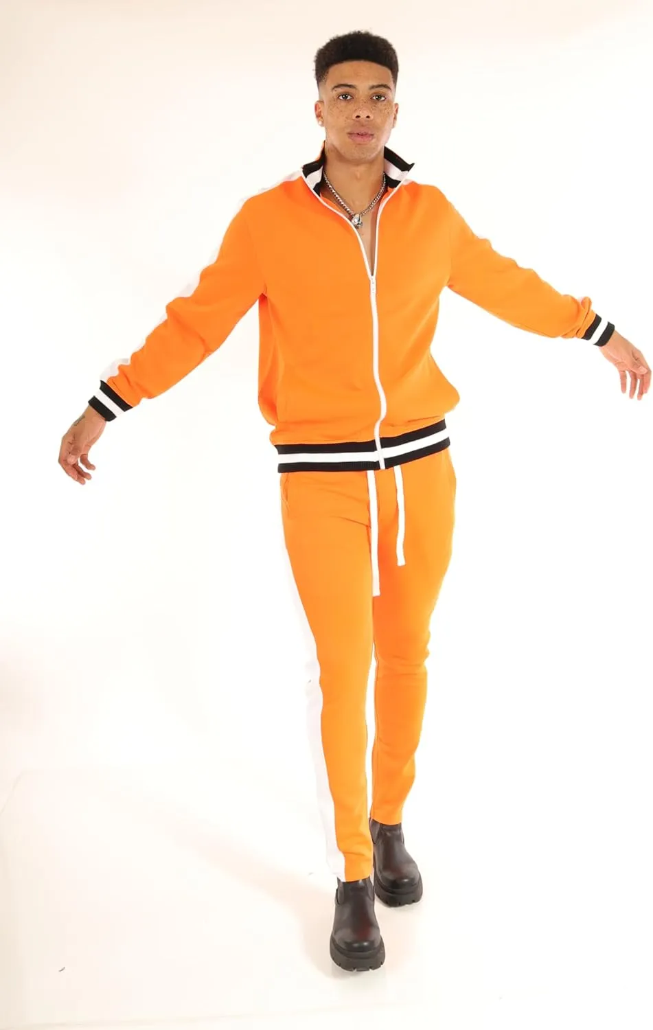 SCREENSHOT Mens Urban Hip Hop Premium Track Jacket - Slim Fit Side Taping Sportswear Urbanwear Streetwear Fashion Top