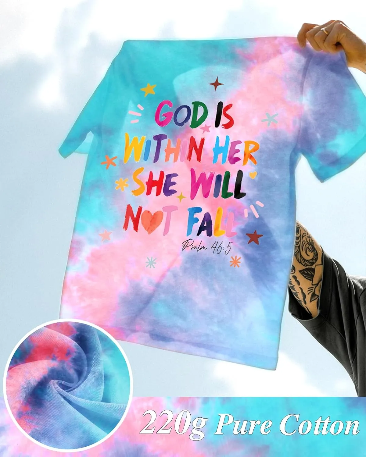 Tie Dye Shirt Women - Novelty Tie Dye T Shirt Short Sleeve Round Neck Casual Trendy Graphic Tee for Girls