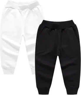 Toddler Baby Boy's Pull On Cotton Jogger Pants Stretch Knit Pants Infant Girls Athletic Sweatpants Bottoms