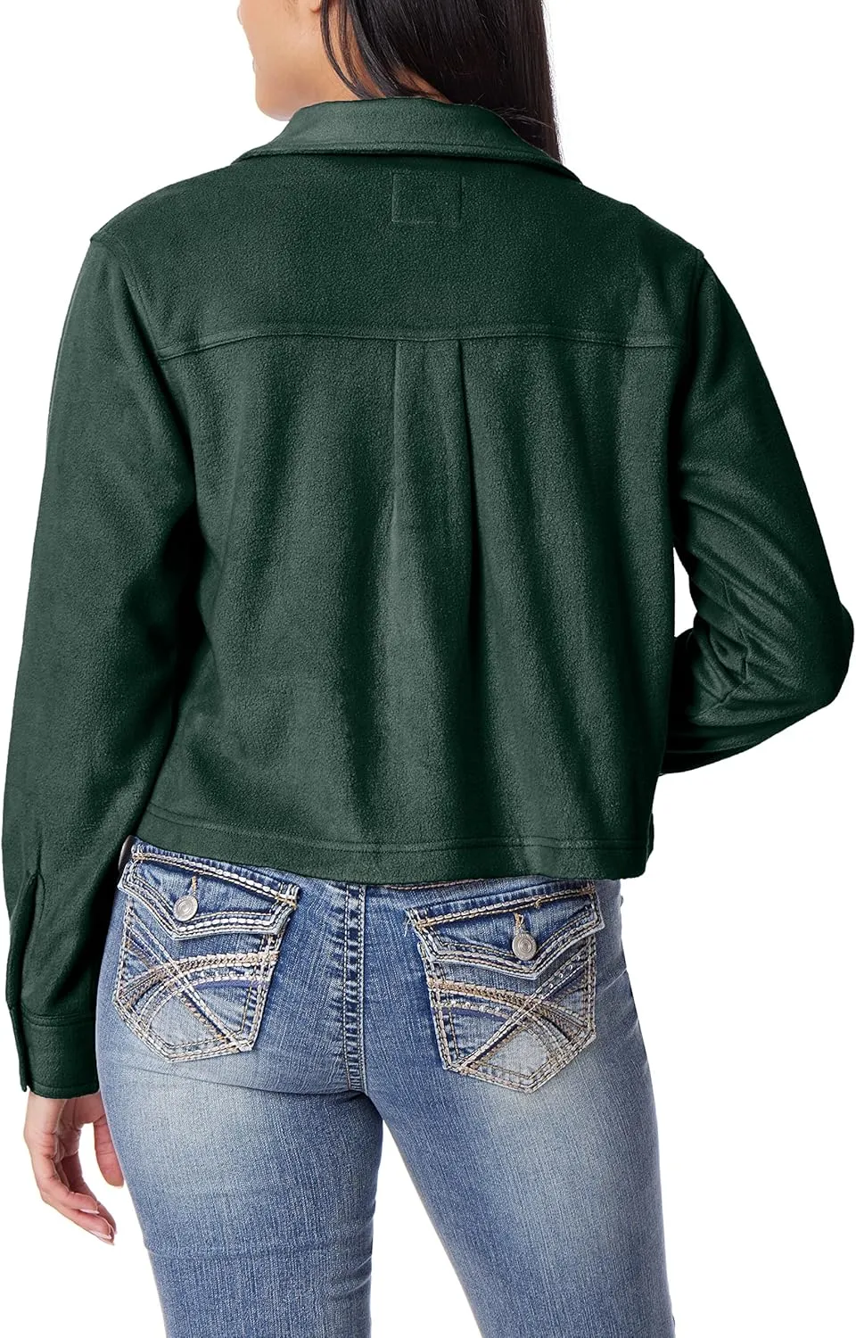 WallFlower Women's Chloe Polar Cozy Fleece Boyfriend Spring, Summer and Fall Light Shacket Jackets