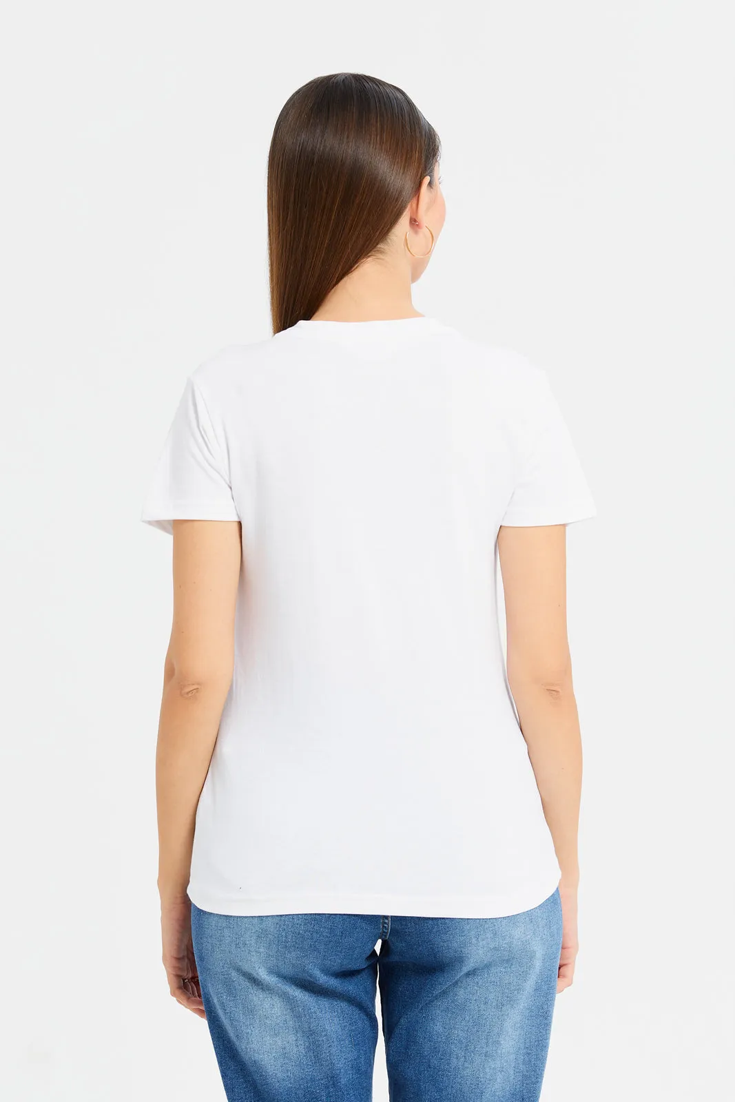Women White Beauty Printed T-Shirt